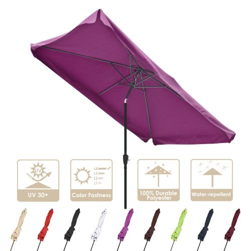 2Mx3M Aluminum Patio Umbrella Fuchsia 2Mx3M Aluminum Patio Umbrella Fuchsia